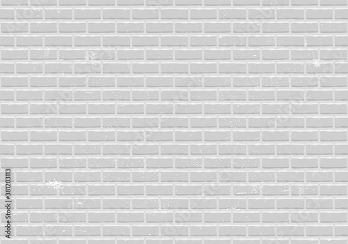 Vector Seamless Pattern of White Bricks Wall. Brickwork Illustration. Old Stones Background