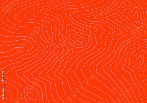 Abstract Seamless Pattern with Stylized Salmon Fish Fillet Linear