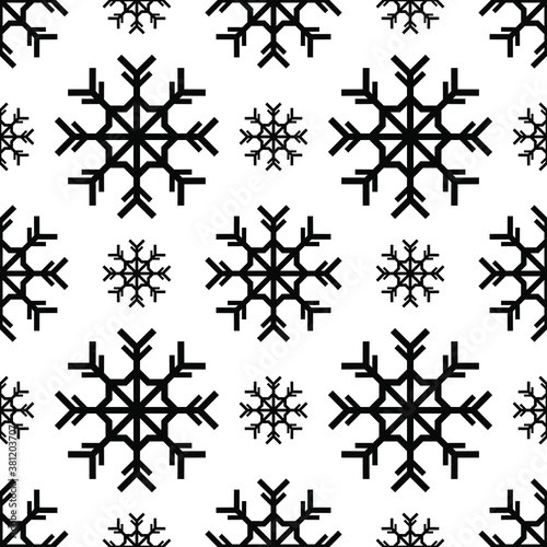 basic seamless pattern of eight-pointed snowflakes