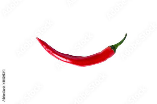 red hot chili pepper isolated on white.