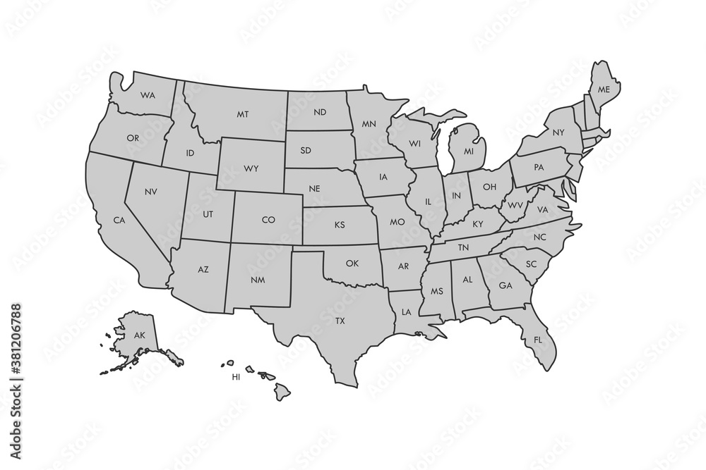 USA Map - Stock Vector Illustration