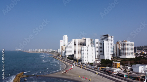 Cartagena de Indias Upper Class Neighborhood and Seascape Seen from Above © Alexandre