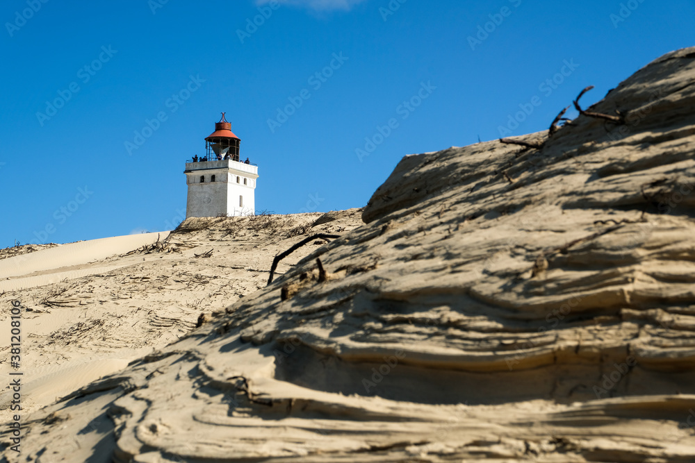 Famous Rubjerg Knude Fyr on the Dune Cliff of the northern Jutland, Denmark, Europe