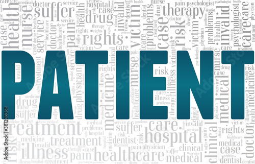 Patient vector illustration word cloud isolated on a white background.