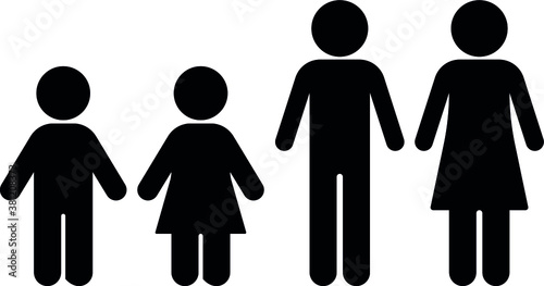 Man and woman icon, Stickman. Male female. Vector, Woman and man public toilet or restroom vector signs