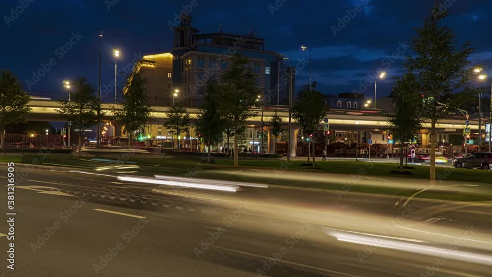 Evening view of the streets and boulevards of the city, time lapse Evening view of the streets and boulevards of the city, time lapse