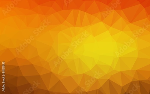 Light Orange vector triangle mosaic cover. Colorful illustration in Origami style with gradient. Template for a cell phone background.