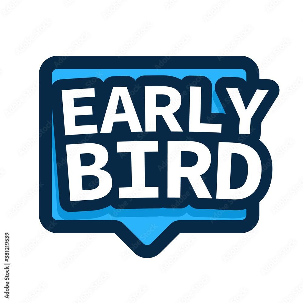 Early bird speech bubble icon. Clipart image isolated on white background. Early bird speech bubble icon. Clipart image isolated on white background.