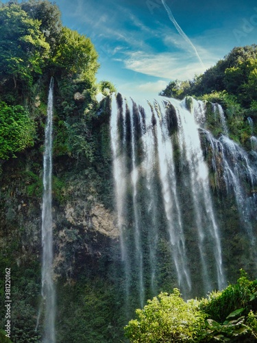 the beautiful marmore waterfalls in umbria  symbol of italy in the world