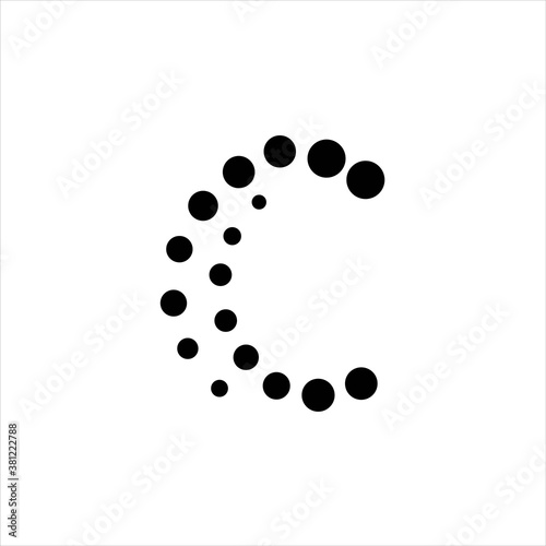 Letter C Dot Molecule  logo design vector image letter c circle logo design icon vector image