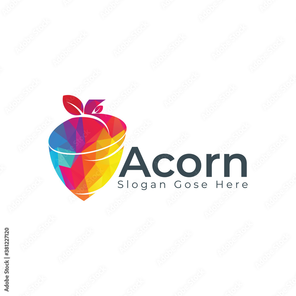 Creative Acorn Concept Logo Design Template. Acorn with leaf logo illustration vector template. Creative Acorn Concept Logo Design Template. Acorn with leaf logo illustration vector template.