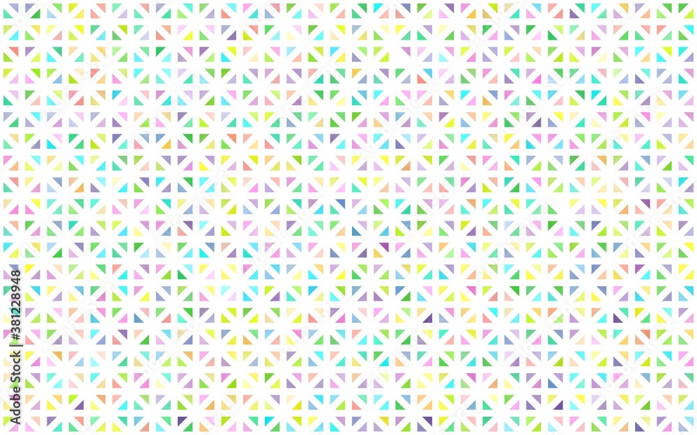 Light Multicolor, Rainbow vector layout with lines, triangles. Glitter abstract illustration with triangular shapes. Template for wallpapers.
