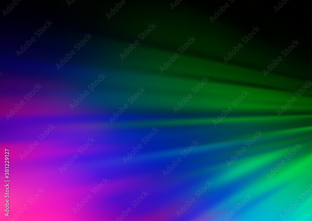 Dark Multicolor, Rainbow vector abstract bright template. Colorful illustration in blurry style with gradient. The template can be used for your brand book.