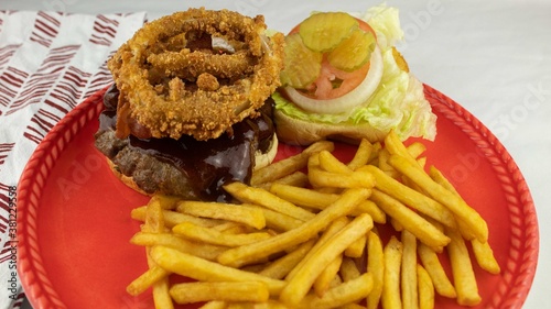 Burger with Onion Ring