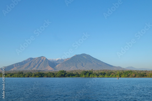 The beautiful view of Mount Baluran from the middle of the sea © Isvara