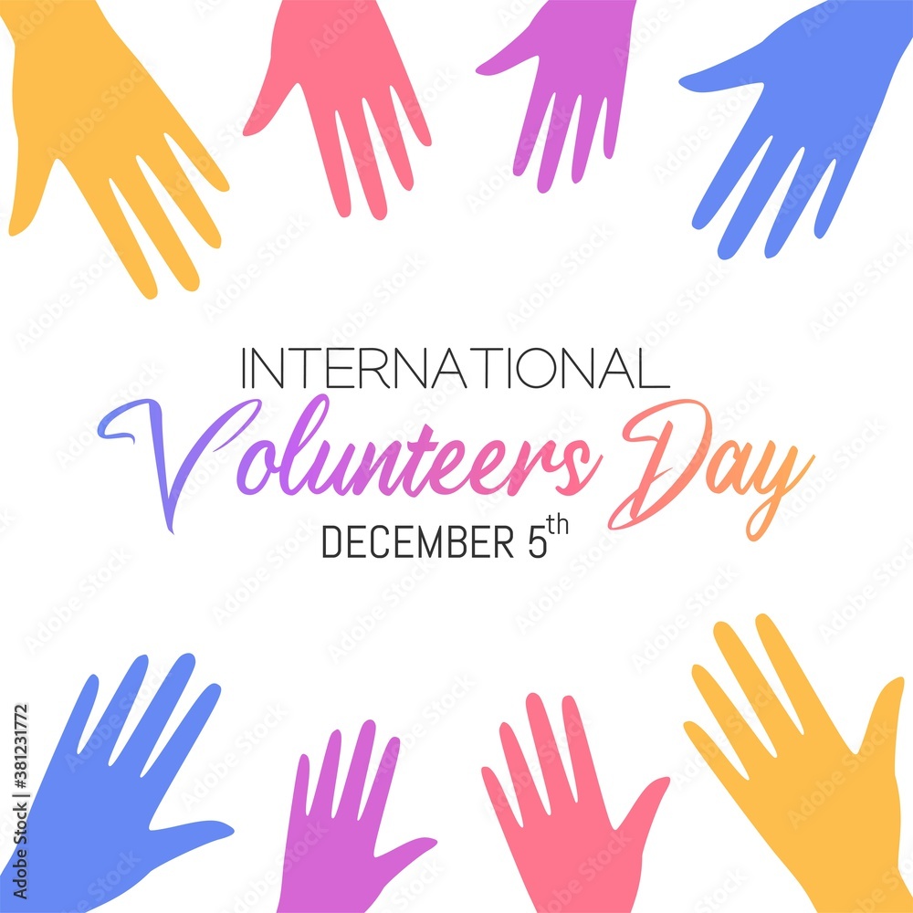 International Volunteer Day Vector Illustration. Suitable for greeting card poster and banner.