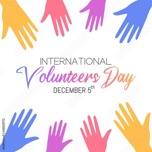 International Volunteer Day Vector Illustration. Suitable for greeting card poster and banner.
