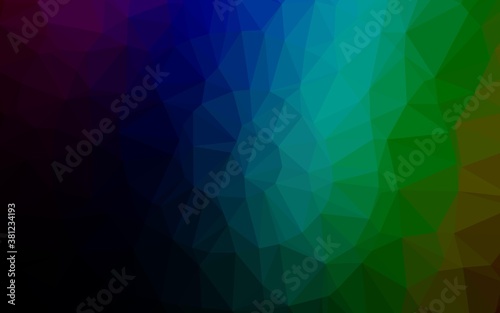 Dark Multicolor  Rainbow vector shining triangular background. A completely new color illustration in a vague style. Brand new style for your business design.