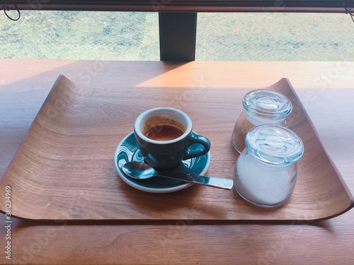 cup of coffee on the table