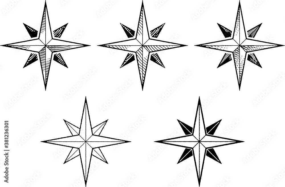 Obraz premium vintage engraving compass rose
