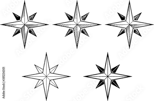 vintage engraving compass rose