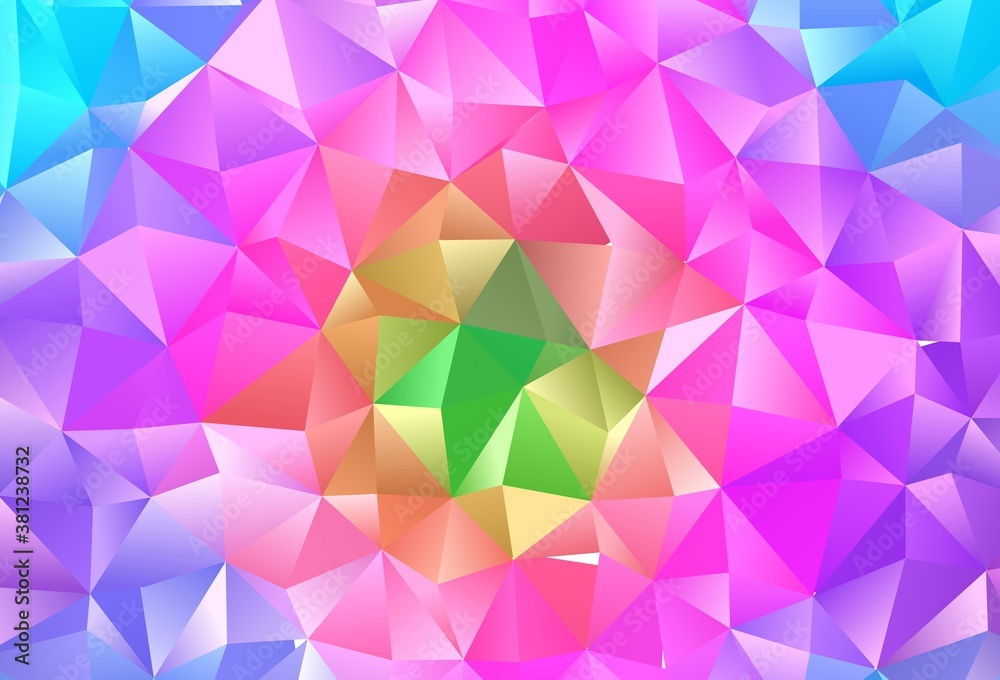 Fototapeta premium Light Multicolor, Rainbow vector polygon abstract layout.