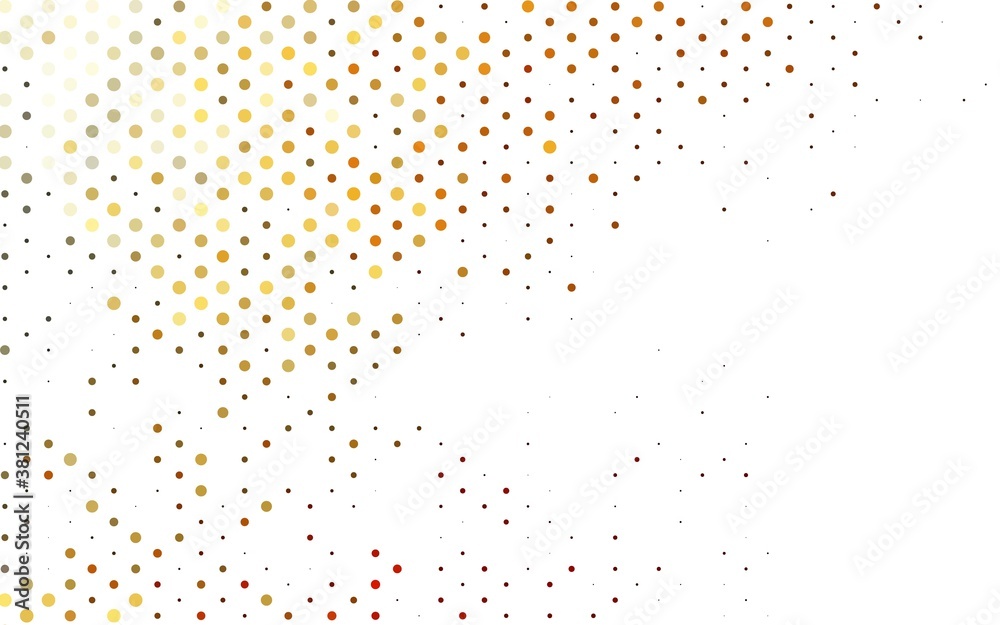 Light Orange vector pattern with spheres. Illustration with set of shining colorful abstract circles. Design for posters, banners.