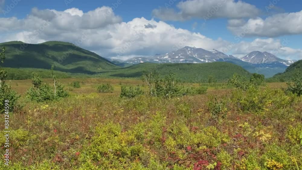 Summer landscape with volcano on Kamchatka peninsula, Russia, 4k Summer landscape with volcano on Kamchatka peninsula, Russia, 4k