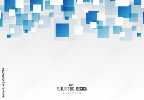 Abstract blue square pattern design of technology pattern artwork background. illustration vector eps10