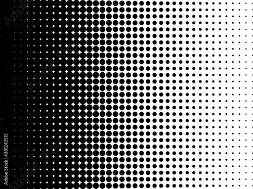 A black and white halftone dots vector texture. Ideal for use as a background image. The vector file contains a background fill layer and a texture layer to enable rapid color scheme changes.