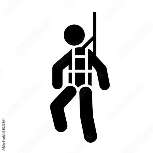 Safety Harness Black Icon,Vector Illustration, Isolate On White Background Label. EPS10