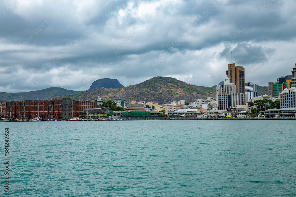 view of the city of Port louis, Mauritius.