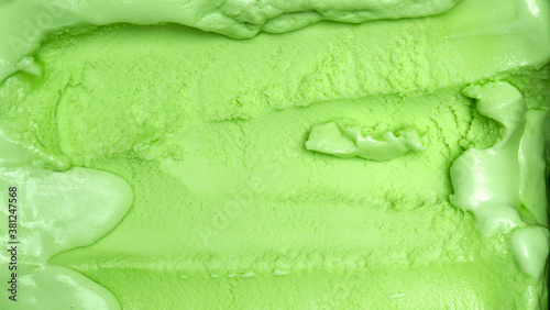 Canvas-taulu Lime sherbet ice cream surface, Top view.