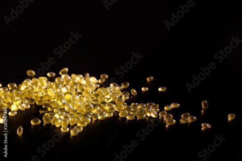 Fragrance beads on black background