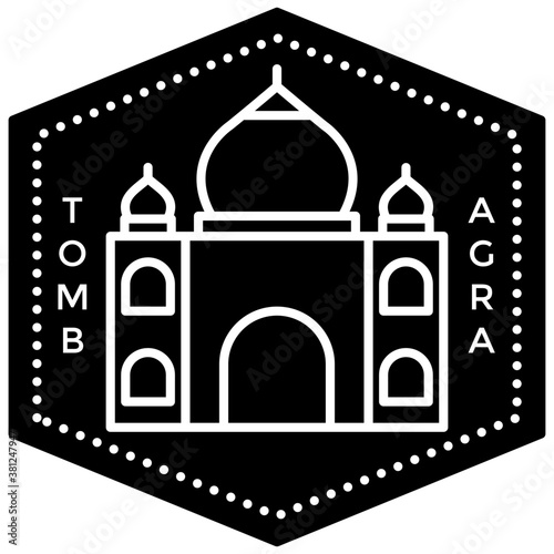 Tomb Agra Label