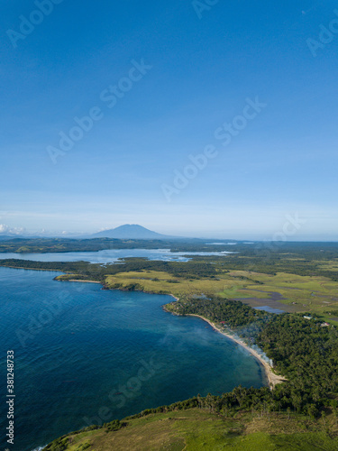 Aerial photos of the tropical coast of Camarines Sur  Philippines.