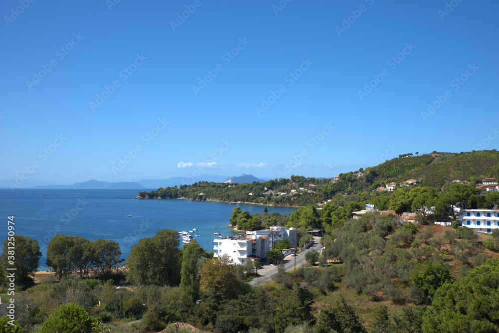 beautiful and idyllic landscape in the area of ​​Kolios on the island of Skiathos