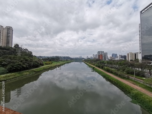 High angle view of the Pinheiros river