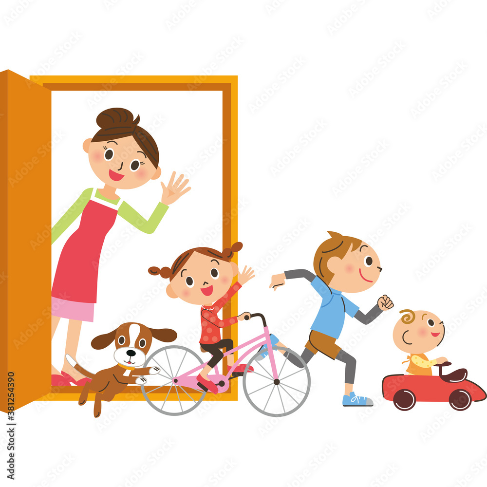 遊びに出かける子供達 遊びに出かける子供達