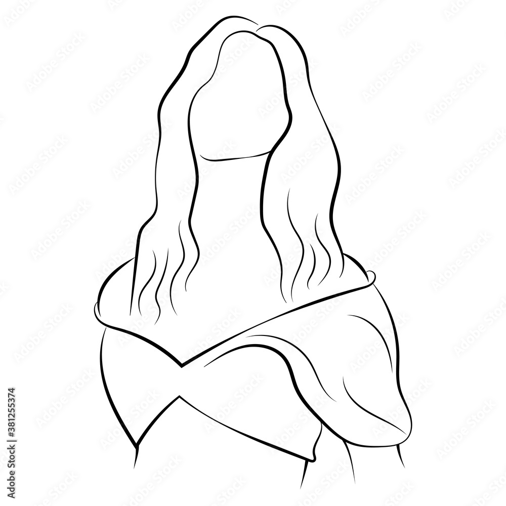 Young beautiful woman portrait. Fashion. Line art. Avatar, icon. Flat vector illustration isolated on white background. Young beautiful woman portrait. Fashion. Line art. Avatar, icon. Flat vector illustration isolated on white background.