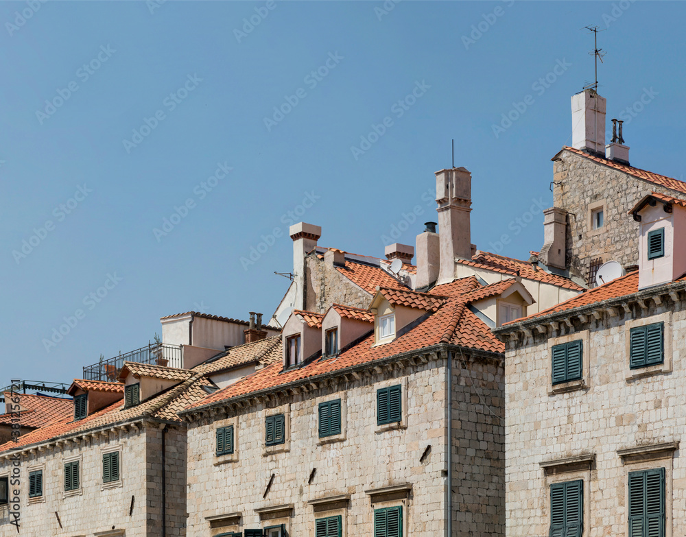 Roofs of houses of the Old Town in the center of Dubrovnik