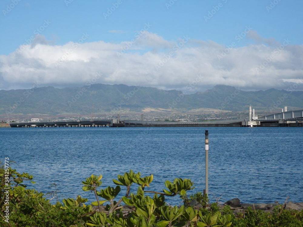Beautiful landscape at Peal Harbor, Honolulu, Oahu, Hawaii, USA
