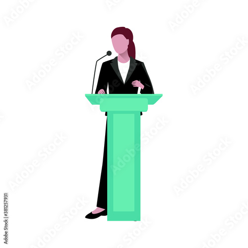 Public speaking in office illustration
