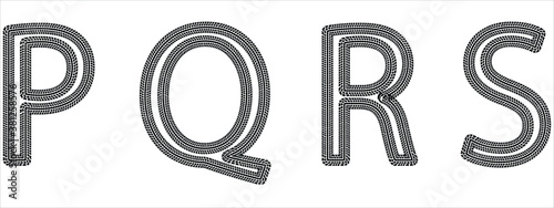 Vector alphabet letters made from tire tracks, isolated on white 