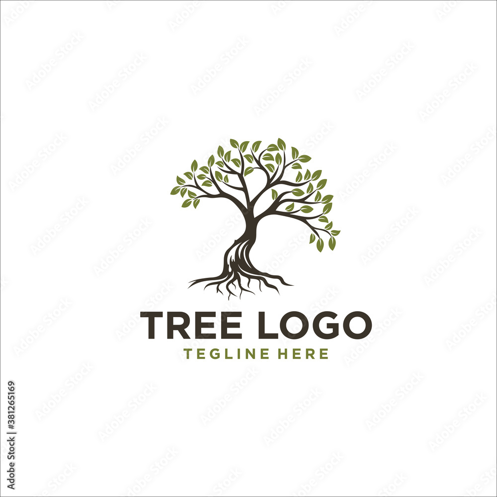 tree logo design silhouette vector