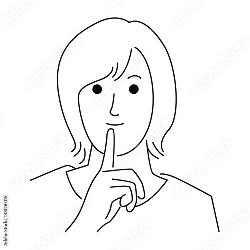 Less talk, more action, woman making silence gesture with finger on lips