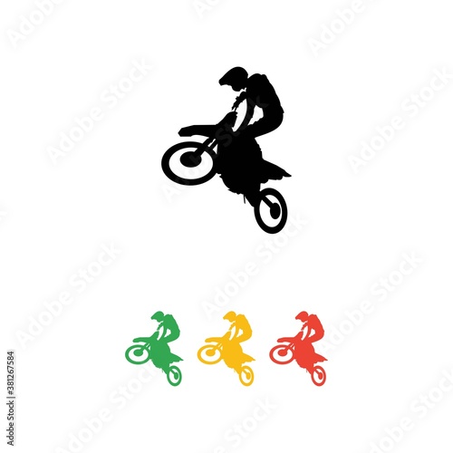 Colorful Silhouette of Freestyle motocross