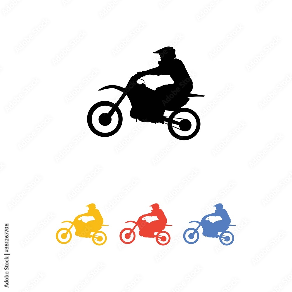 Colorful Silhouette of Freestyle motocross Colorful Silhouette of Freestyle motocross