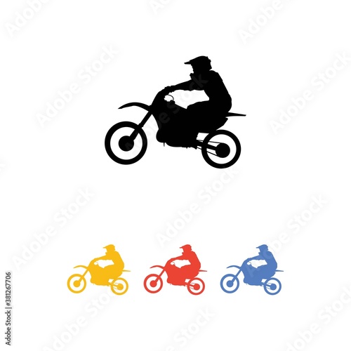 Colorful Silhouette of Freestyle motocross