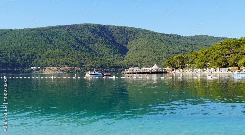 Beautiful Chic bay of emerald Aegean Sea Paradise